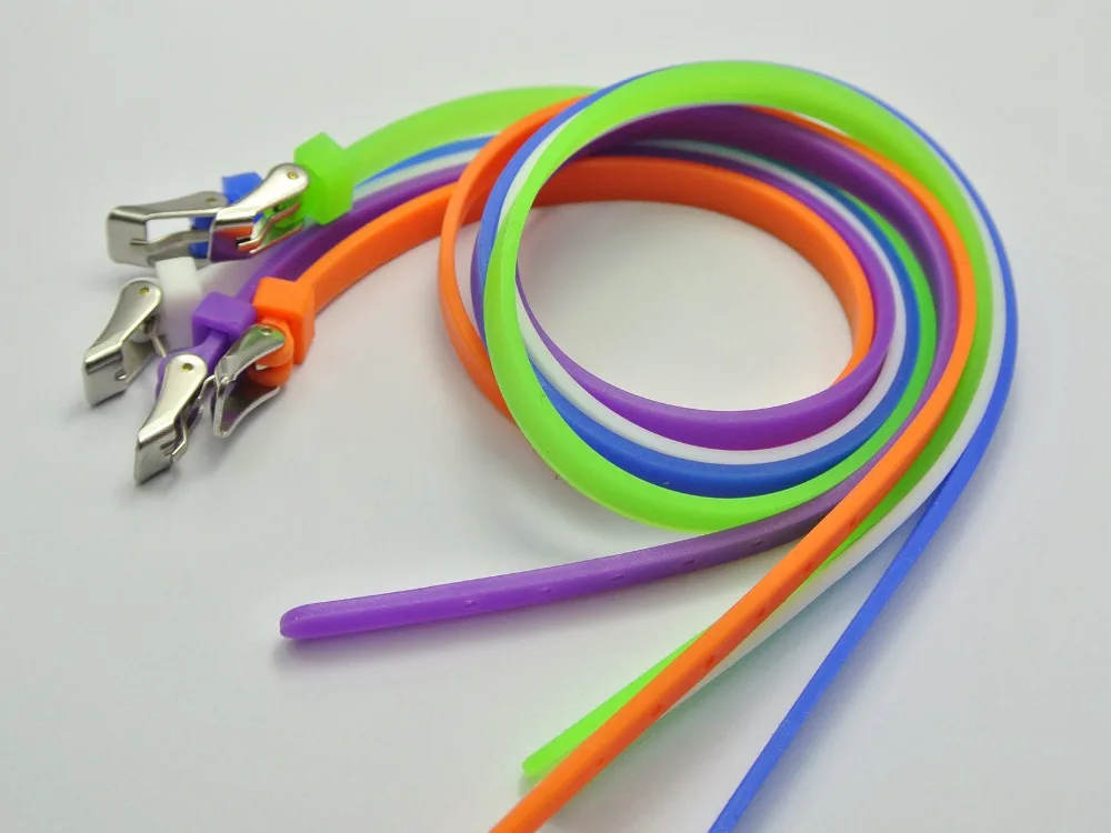 

10 Mixed Color Rubber Wrap Wristband Bracelet Fit Slide Charm 6X380mm