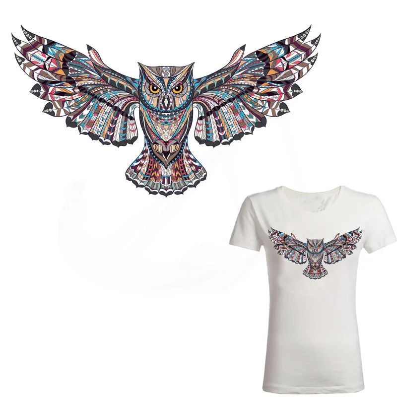 

Europe Popular Big size 30*16.9cm owl iron on patches DIY patch on clothes jacket thermal transfer Stickers