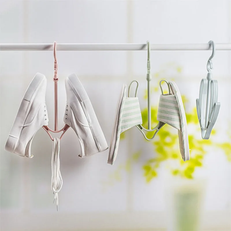 FEIGO متعددة الأغراض حذاء رف شماعات شرفة شماعات هوك في الهواء الطلق الرياح هوك تخزين الرأسي شماعات تجفيف رف الأحذية خزانة F744