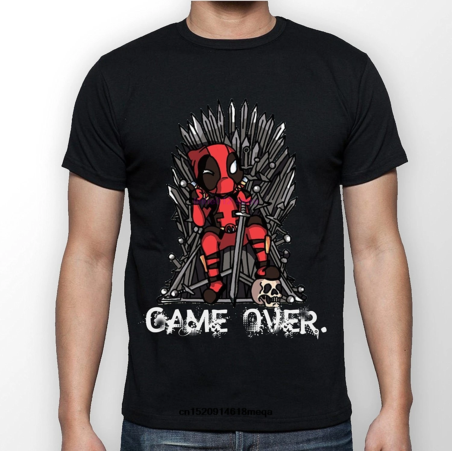 

funny t shirts Fashion Men Summer T-shirt Deadpool Game of Thrones Parody Game Over T-Shirt Men Casual Shirt