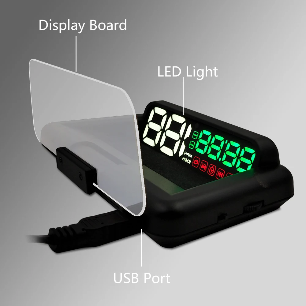 

Dealcoo 5 inch OBD2 HUD Car HUD BOD2 Head Up Display Projector on The Windshield GPS Speedometer HUD Display Car Speed Projector
