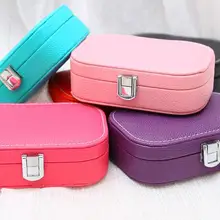 Мини Портативный кожаный ящик для ювелирных изделий Органайзер для хранения косметики серьги кольцо Чехол Шкатулка держатель для путешествий ювелирные изделия 5 шт./партия