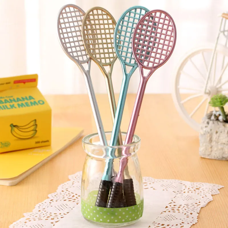 

Badminton racket shape neutral pen kawaii stationery gel pen writing pens canetas material papelaria school supplies