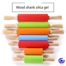 Большой пищевой силиконовый Скалка твердая деревянная ручка ролик поворачивается легко приклеивать пельменей давление 3 размера 4 цвета