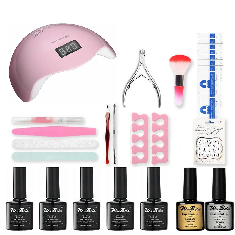 

Professional Manicure Tools Set LED Nail Lamp UV Gel Nail Polish Salon Nail Art Kit Glitter UV Gel Set