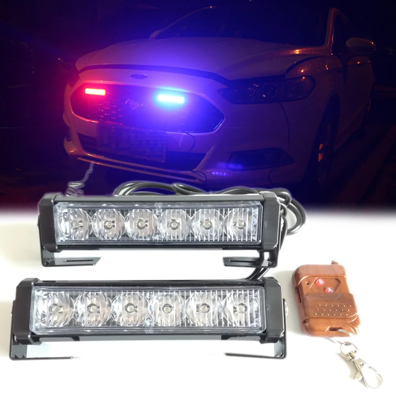 Wireless Control 12V Strobe Warning Light Car Truck