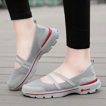 

MWY Women's Outdoor Sneakers Elastic Band Anti Slip Running Shoes Zapatillas Mujer Ladies Breathable Jogging Sport Shoes