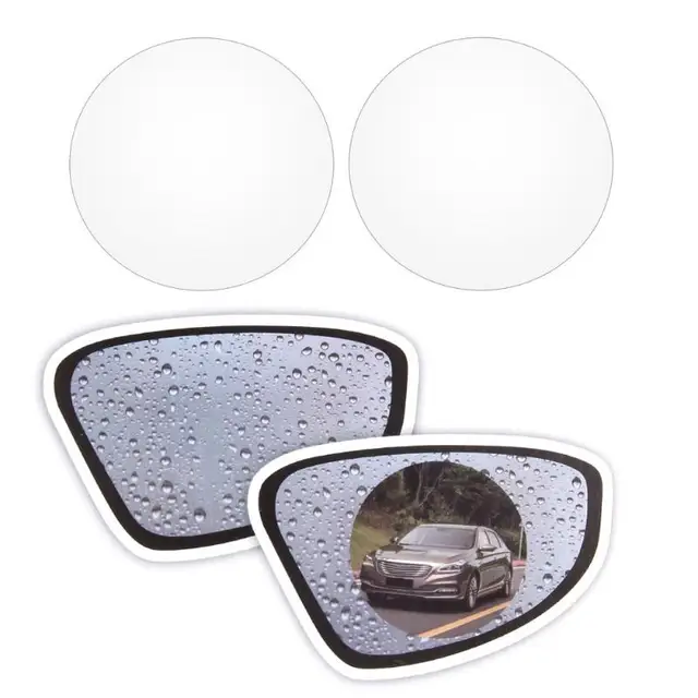 1 Pair Universal Car Rain Shield Sticker Rearview Glass Mirror Films Rain Shade Light Rainproof Anti-fog Protective Sticker Film