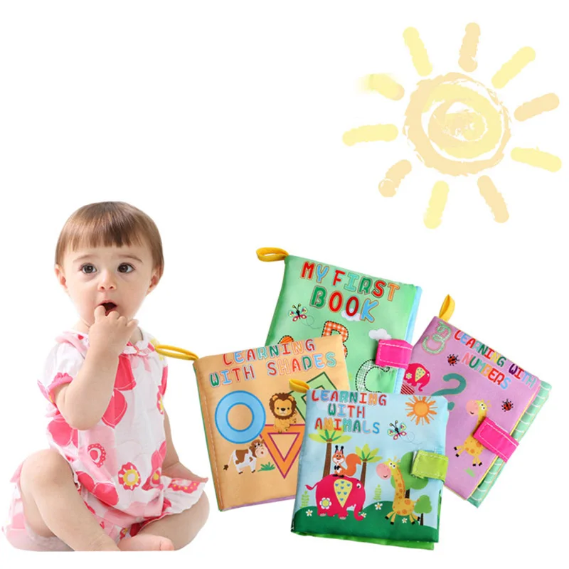 

Baby Soft Toy Learning Shapes Animals Numbers ABC Newborn Early Development Books Rustle Sound Cloth Book Kids Toy Gifts