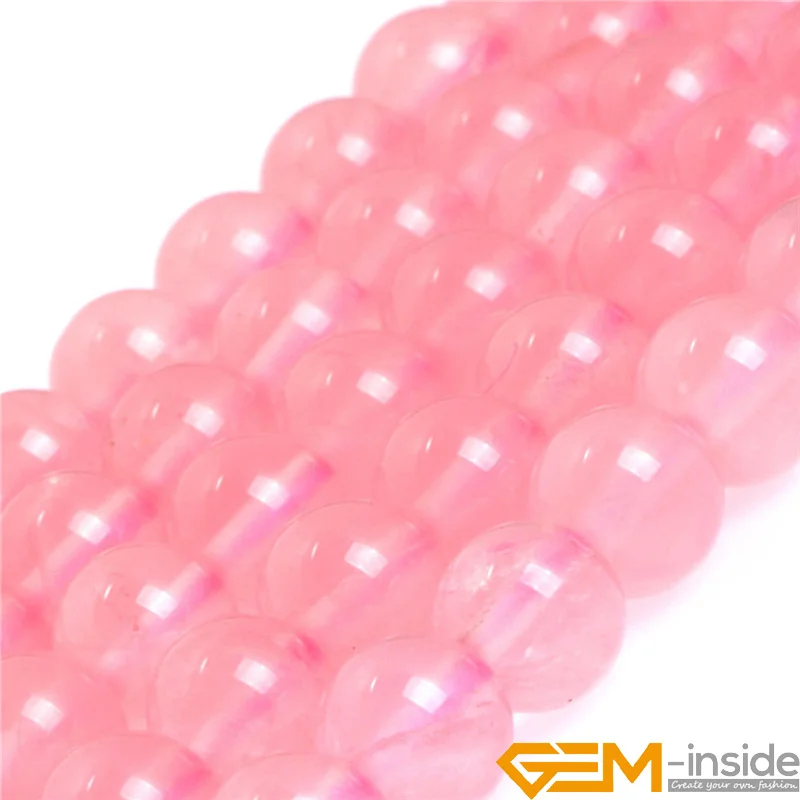 AAA Grade Round And Smooth Madagascar Rose Quart Beads Natural Rose