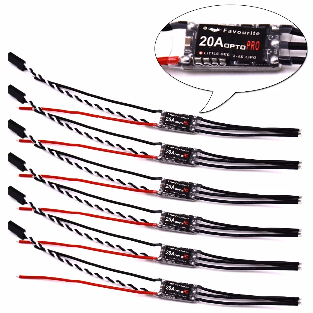 

6 pcs Favourite FVT LittleBee 20A-PRO OPTO ESC BLHeli 2-4S QAV210 250 280 Quadcopter