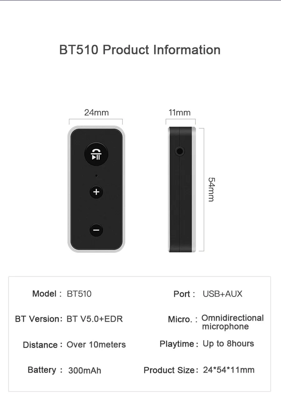 CRDC Bluetooth 5,0 аудио ресивер стерео музыка беспроводной aux-приемник 3,5 мм разъем Bluetooth адаптер громкой связи вызов для динамика автомобиля