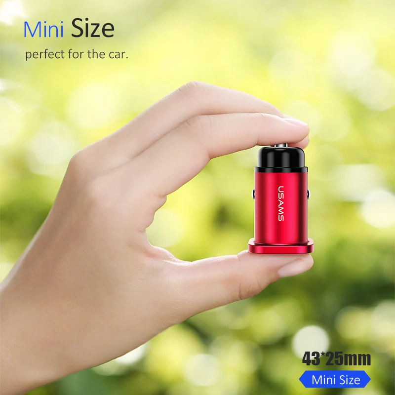 USAMS سيارة شاحن يو اس بي سريعة تهمة 4.8A شاحن الهاتف المحمول المزدوج USB سريع QC 3.0 سيارة شاحن سامسونج Xiaomi شاحن الجهاز اللوحي