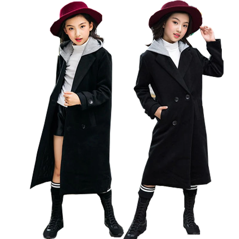 black coat teenage girl