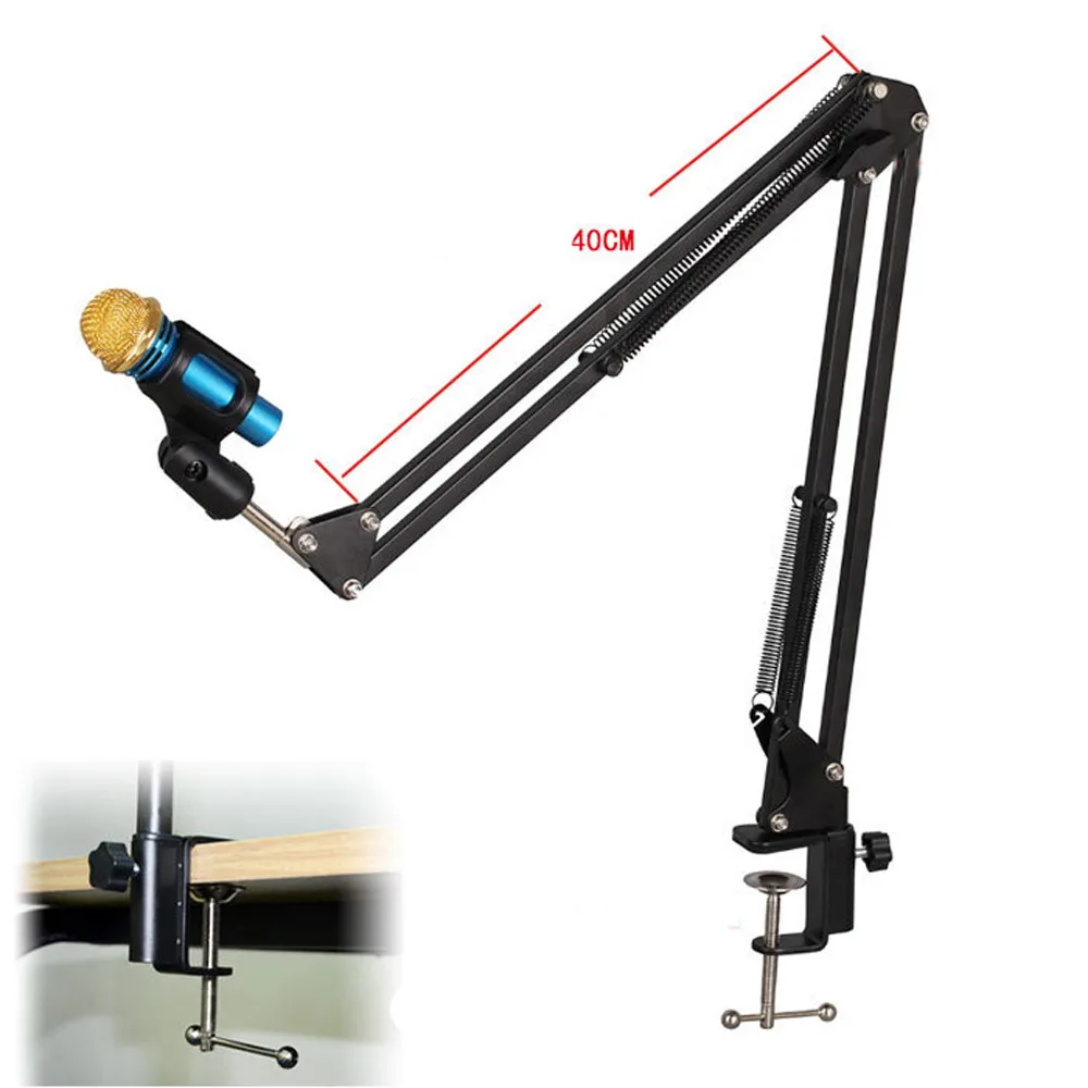 

Mic Arm Stand Microphone Suspension Boom Scissor Holder For Studio Broadcast for families stages, studios, broadcasting and TV