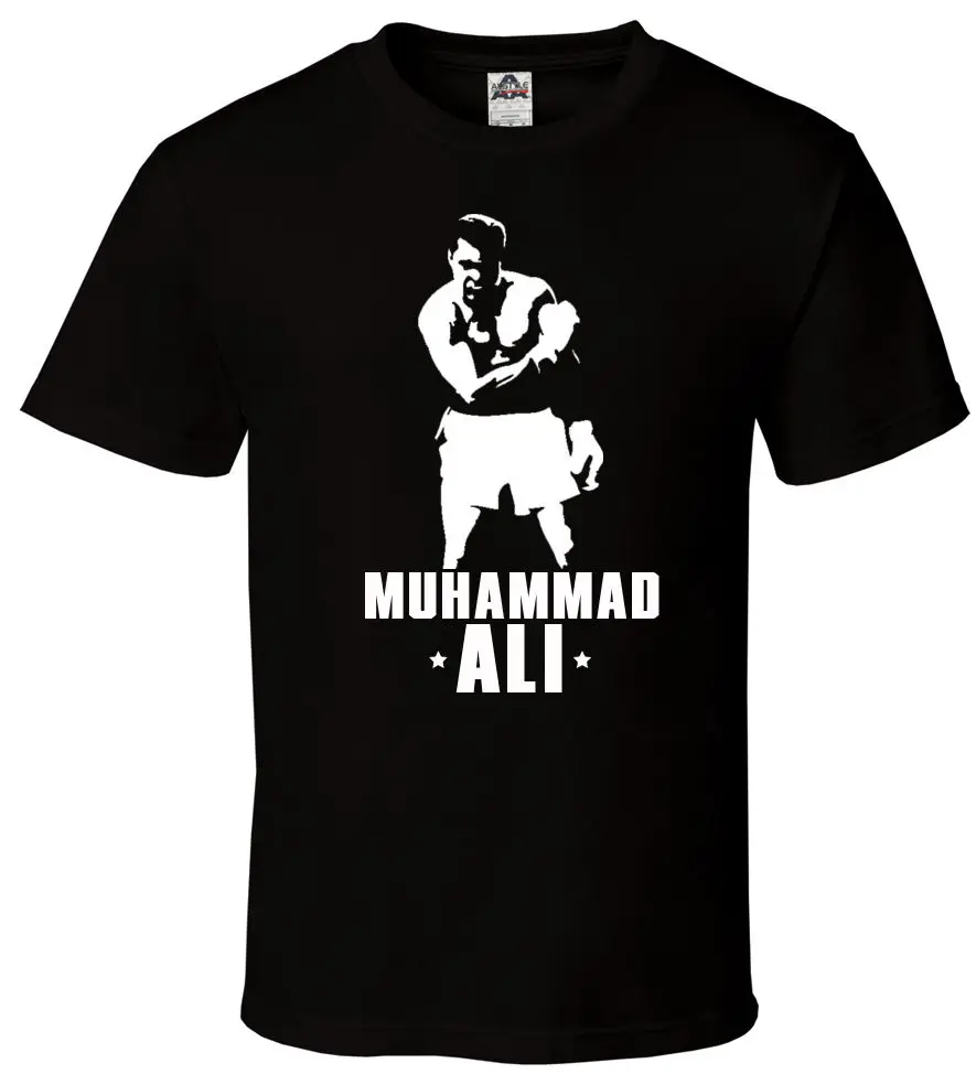 Gildan Muhammad Ali-черная рубашка всех размеров S-2XL 100% Legend Boxinger GOAT New Stars KO | Мужская одежда