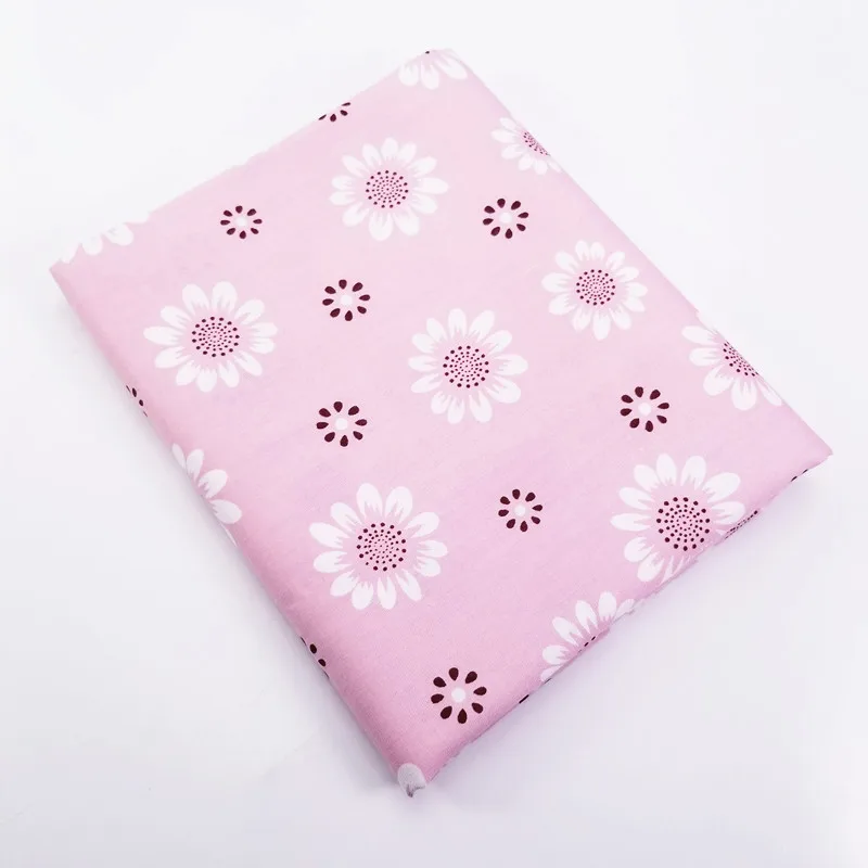 

Dropshipping Pink Color Cotton Fabric Printed Flower Patchwork Textile DIY Sewing Fabric For Doll Clothes Bags 50x40CM
