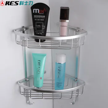 

KES A4021B Aluminum Bathroom 2-Tier Corner Shelf Basket Wall Mounted, Silver Sand Sprayed