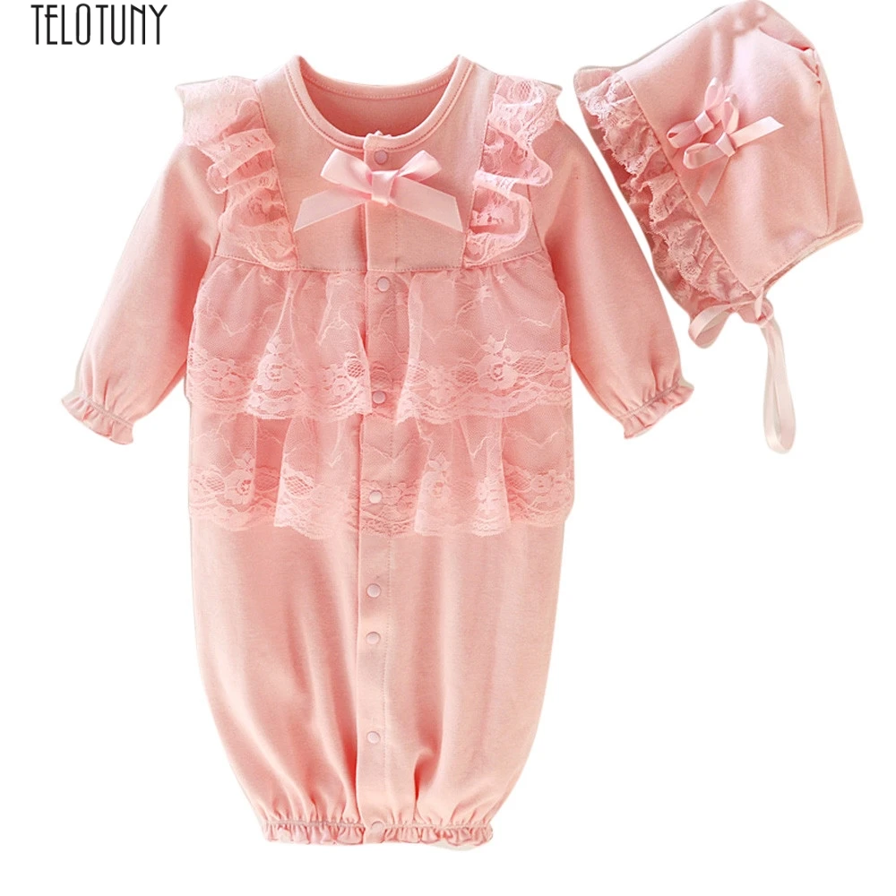 TELOTUNY baby girl romper Baby girl princess lace romper Newborn Baby
