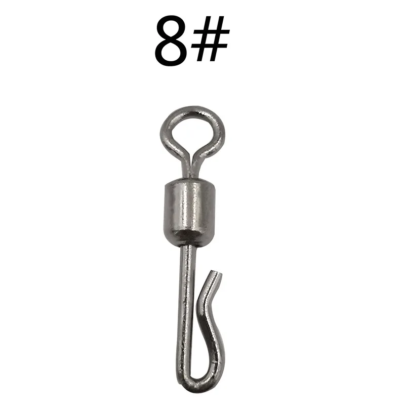 Fishing Swivels 50pcs Rolling Swivel Interlock Snap Size 7/8/10/12 Hook Lure Connector Terminal Tackle Swivel Fishing fishing swivels fishing line connectors fishing accessories fishing tackle