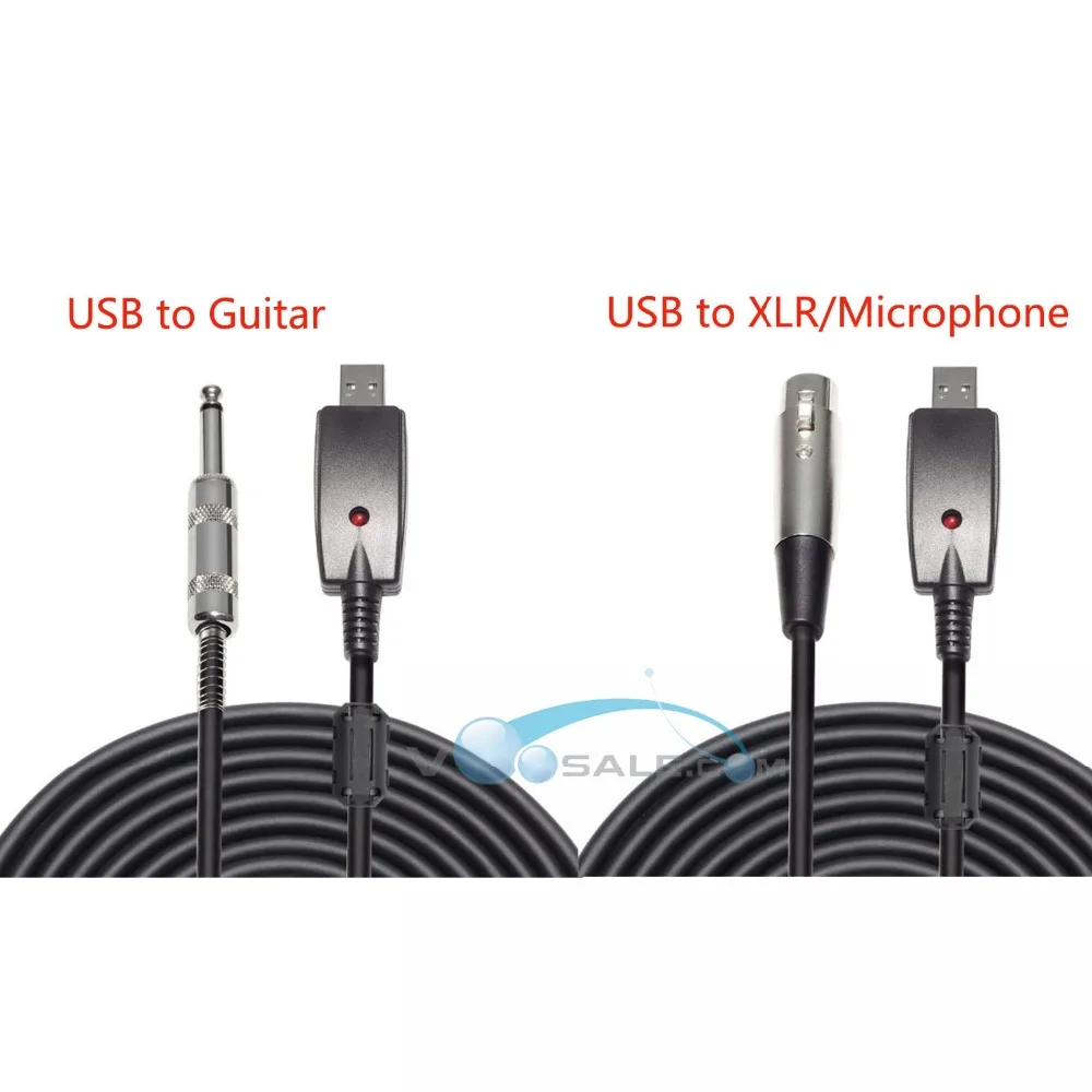 3M USB to Guitar Cable 6.35 Electric Connector XLR/Microphone Connecting Computer Wire 22AWG Accessories CE | Спорт и развлечения