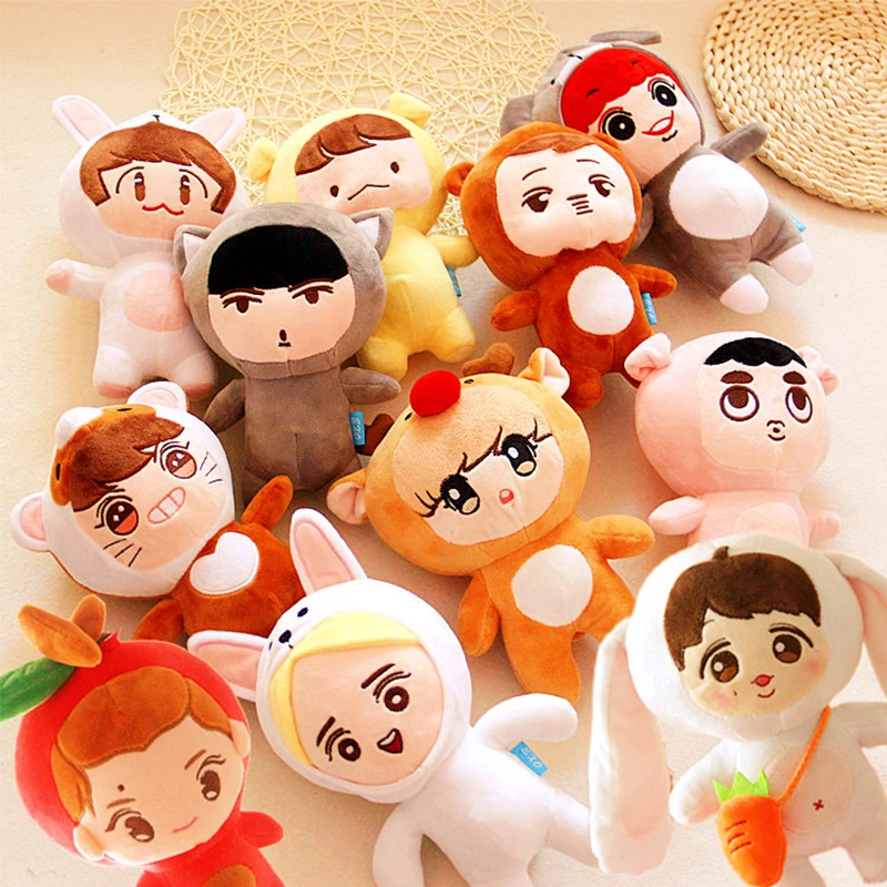 Члены KPOP Superstar SUHO LAY BAEKHYUN CHEN CHANYEOL D.O. Кай сехун сямин плюшевая кукла игрушка