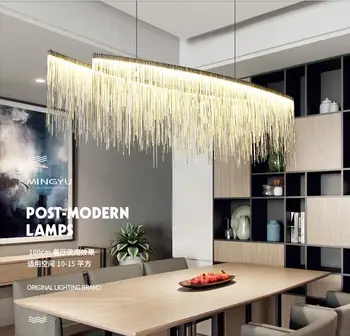 

Led Modern Chandelier Lighting Hotel Restaurant Home Lamps Silver or Gold Color Tassel Design Indoor Chandelier Light
