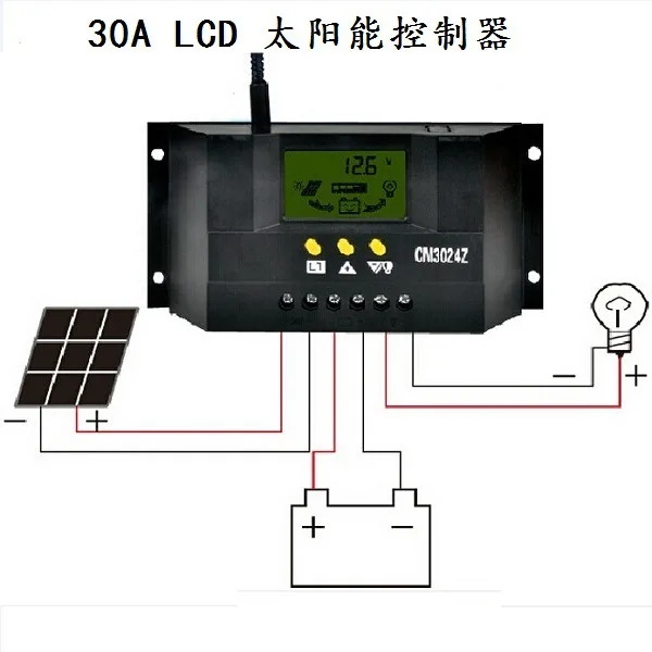 

Solar Controller LCD CM3048 30A 48V PV panel Battery Charge Controller for Solar system