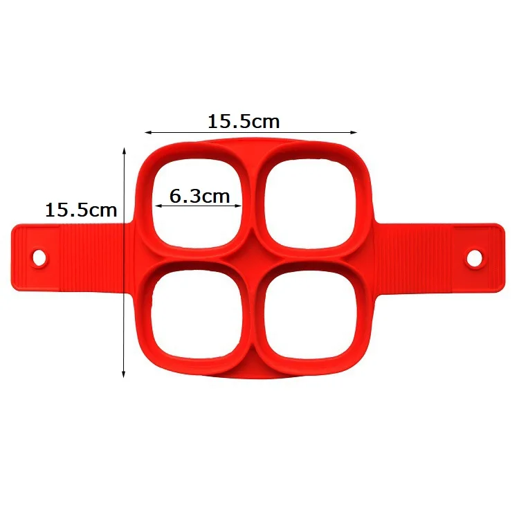 6 стилей кольцо для блинов и яиц, силиконовая антипригарная форма для блинов, сыра, яиц, сковороды, перекидная форма для яиц, Аксессуары для выпечки для кухни - Цвет: Square-4