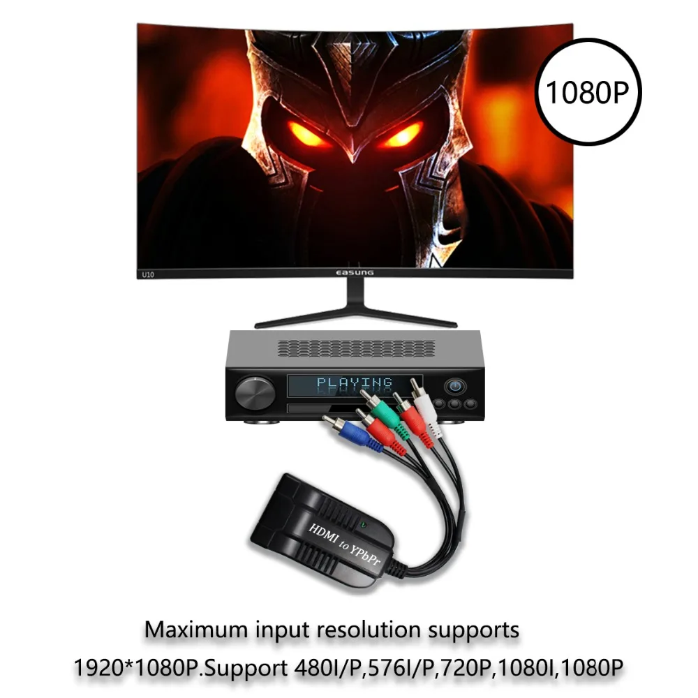 HDMI конвертер YPBPR адаптер 1080P HDMI К YPBPR+ аудио R/L конвертер для ТВ ПК DVD монитор