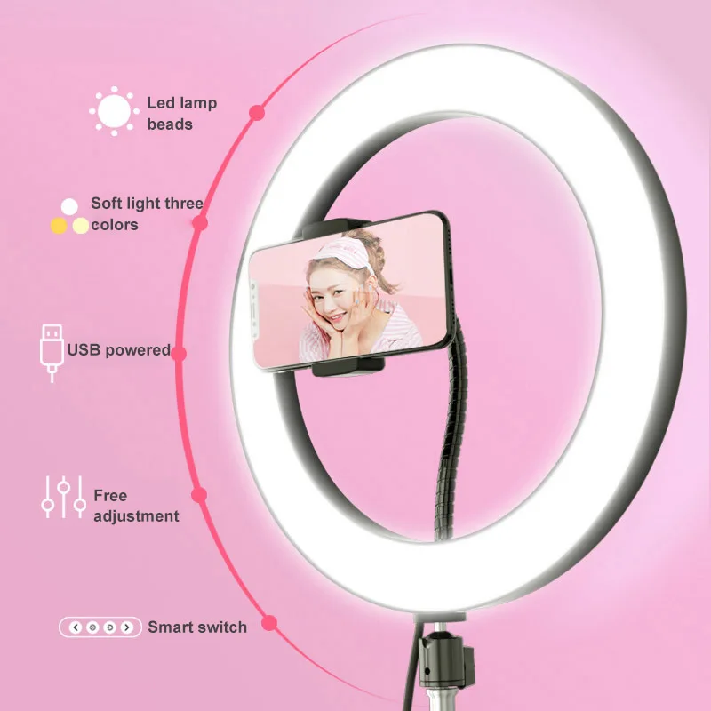 

Dimmable LED Studio Ring Fill Light Photo Video Annular Lamp Selfie Stick Ring Fill Light LCC77