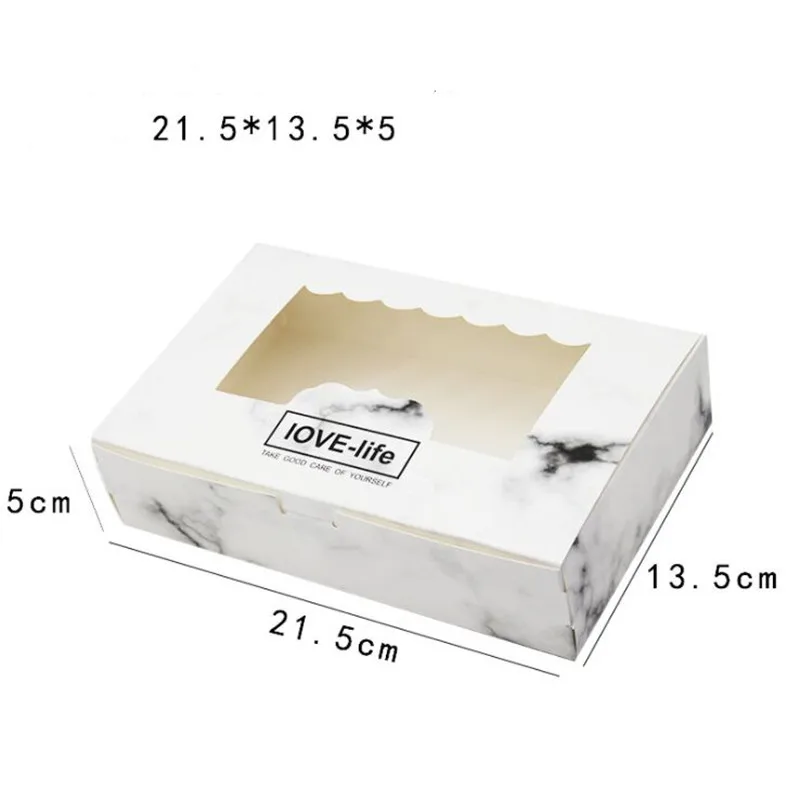 21,5x13,5x5 см новая мраморная коробка для печенья с прозрачными 10 шт./лот коробки для конфет для торта вечерние коробки для гостей