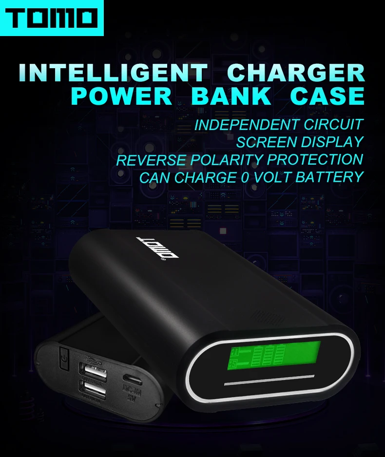 TOMO M3 Smart power Bank 18650, литий-ионный аккумулятор, зарядное устройство, портативный, сделай сам, внешний аккумулятор, коробка для хранения, чехол, двойной выход, для аккумулятора 18650