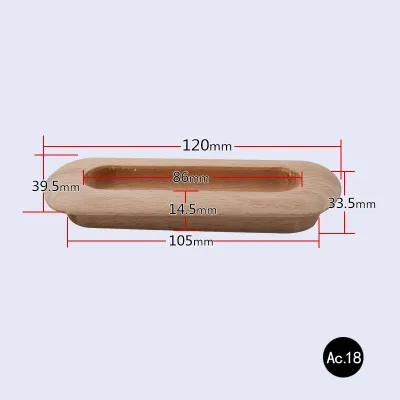 Кухонный Шкаф Ручка ящика Мебель из твердой древесины деревянная дверца шкафа Ручка ящика ручки - Цвет: AC-18
