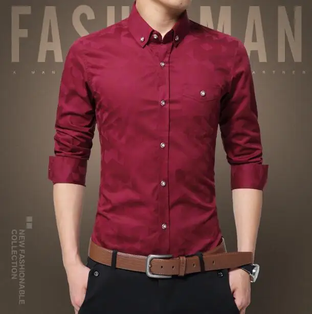 2019 новая весенняя Мужская рубашка с длинными рукавами, новая мужская Повседневная рубашка, Корейская версия самообслуживания 0519Y