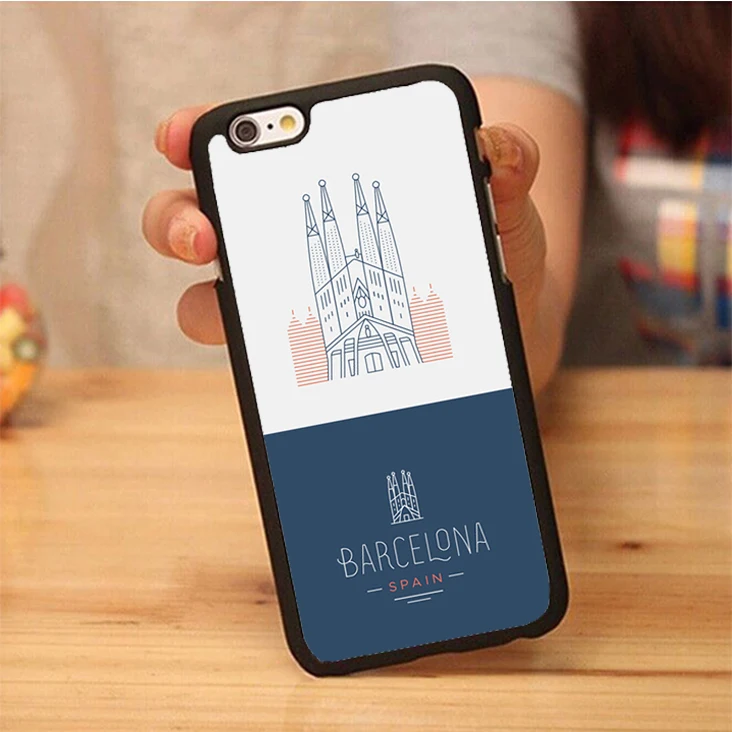 Испания Барселона город печатных мягкой резины кожа случаи мобильного телефона