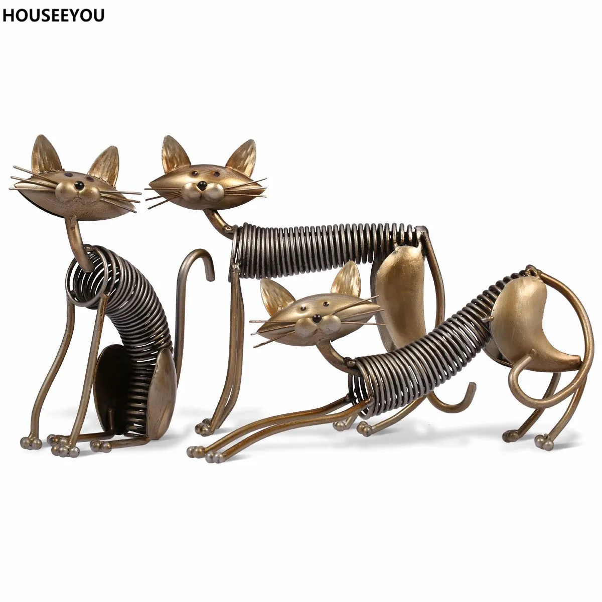 Eisen Kunst Katze Dekoration Handwerk Figuren Miniaturen