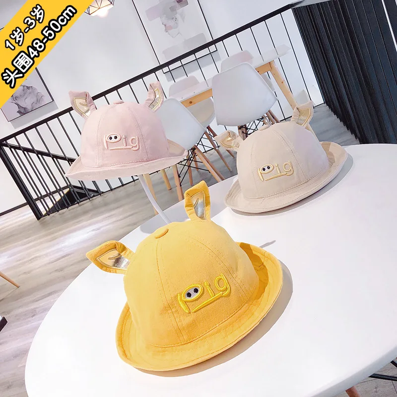 

1 to 3t Children's spring model of tidal basin of cartoon pig pig baby hat boy girl of lovely modelling fisherman hat XA 238