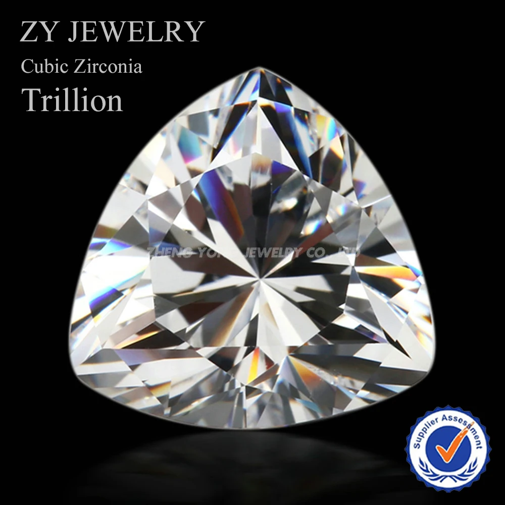 500 шт./лот 3x3-15x15mm триллион Белый CZ камни 5A искусственные кубический цирконий
