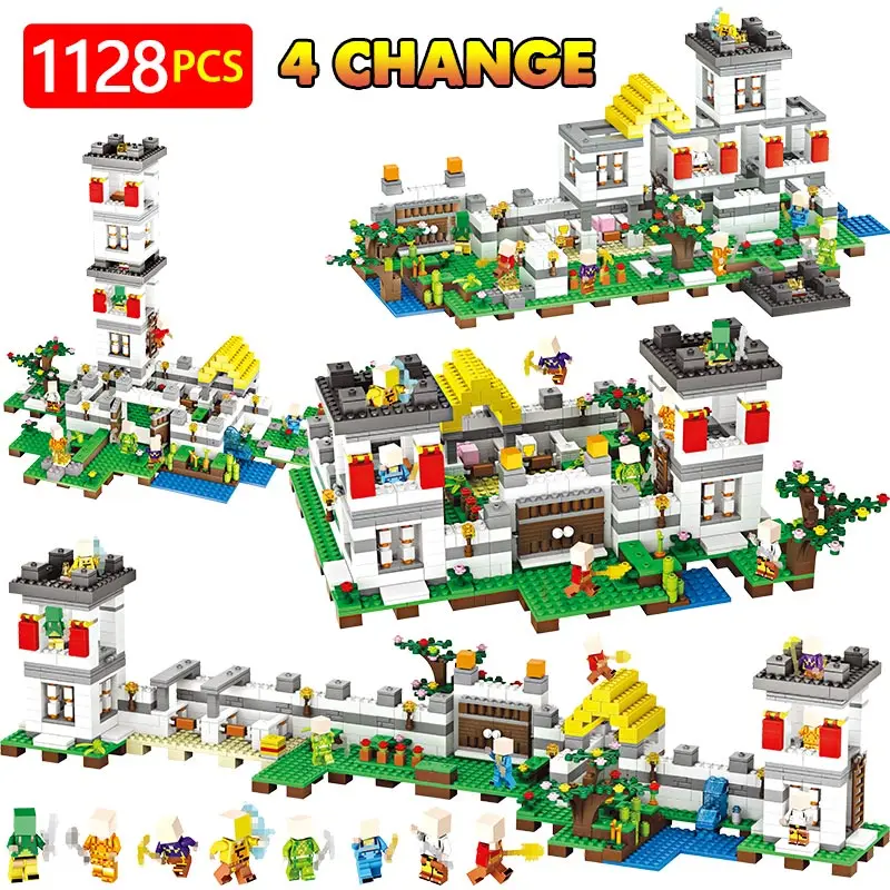 

1128PCS Creator My World Blocks Compatible LegoINGLYS Minecrafted Forest Manor House Bricks 4 Change Children Gift BirthdayToys