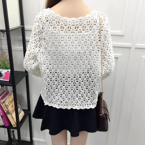 Camisas Mujer 2018 Весна Лето крючком белая кружевная блузка женские топы сексуальный
