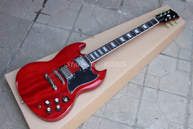 Best price at $207 Cheap 2016 Sale Special Offer Guitars free Shipping! Dark Wine Solid Body Electric Guitar,aaaa++++ Sg Guitar,chrome Hardware