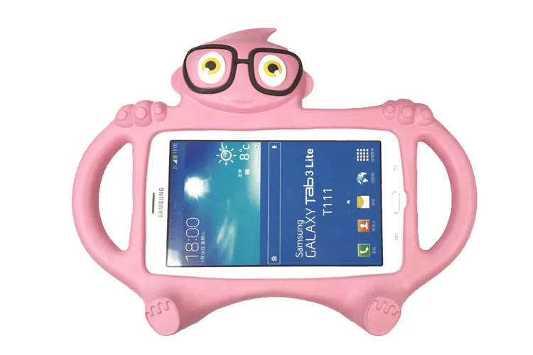 Новые принты стаканы, чехол для Samsung Galaxy Tab 3 Lite T110 T111/Tab 4 7,0 T230 T231 мультяшный эва Настольная подставка держатель задняя крышка+ подставка для ручек