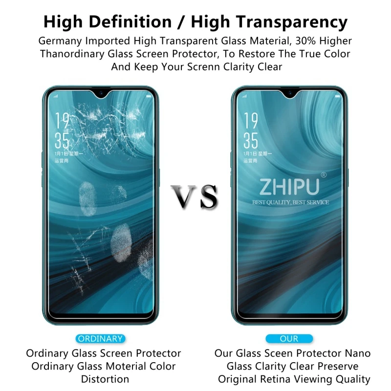 10 шт. закаленное стекло для OPPO A7N протектор экрана 2.5D 9 H Премиум Закаленное 6 2 PCDM00