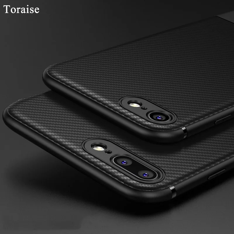 Toraise Ultra thin Case For iPhone 8 Plus Luxury Slim Carbon Fiber Silicone Tpu for 7 Protective Cover |
