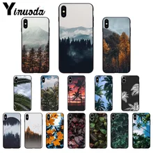 Yinuoda, мягкий силиконовый чехол для телефона из ТПУ с изображением пальмовых листьев горного белого дыма для iPhone 8, 7, 6, 6S Plus, X, XS, MAX, 5, 5S, SE, XR