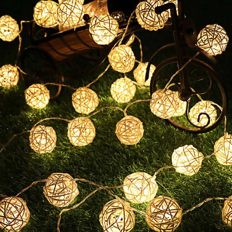 1 LED string light 3M 20 LED String Lights Rattan Ball Garlands Holiday