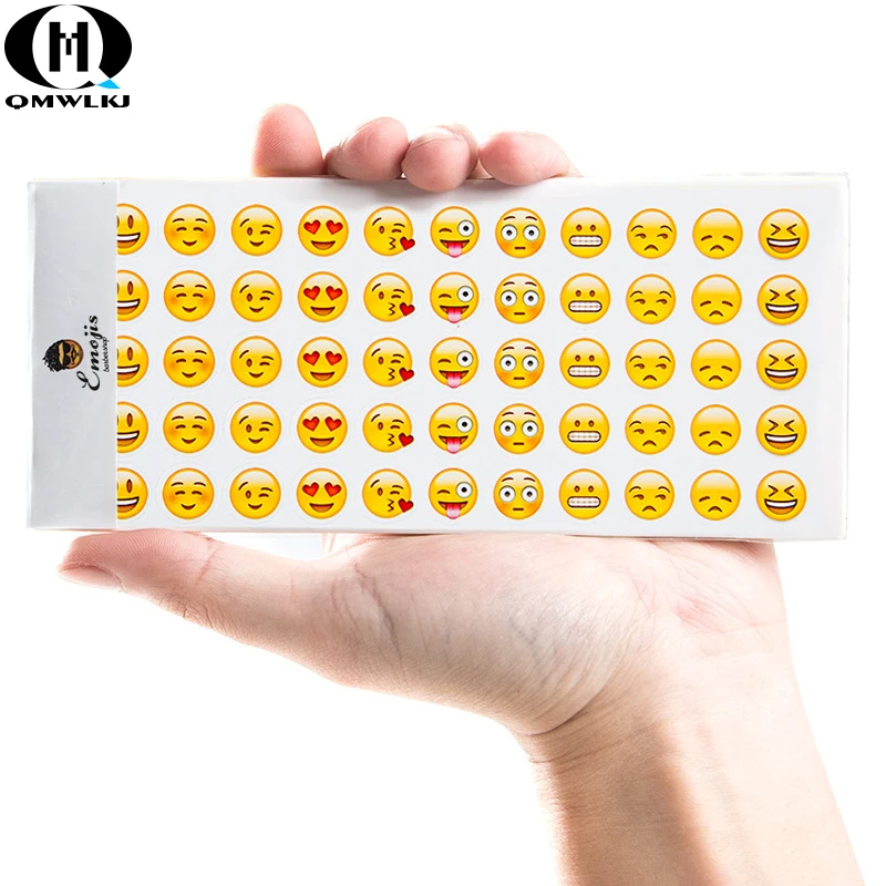 

3 Sheets Cute Kawaii Emoji Smiling Face Interesting Smile face Stickers Children Kids Toy For Phone Notebook Message Twitter