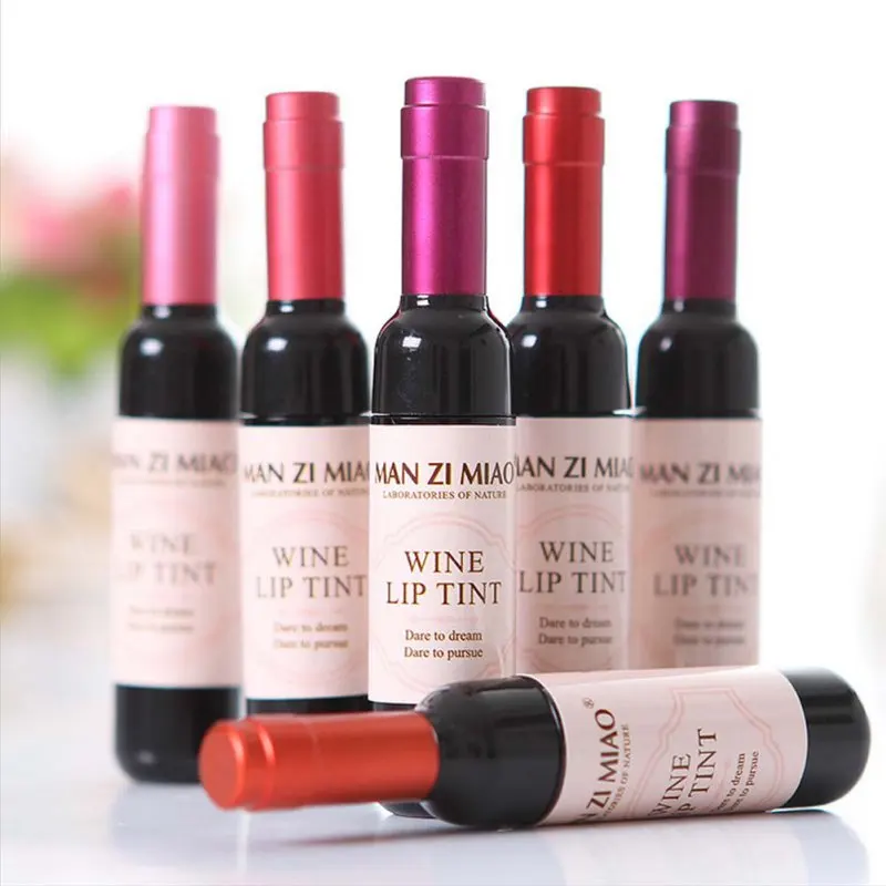 6 Colors Knight Red Wine Bottle Stained Lips Liquid Matte Lip Gloos Not Decolorizing Non-Stick Cup | Красота и здоровье
