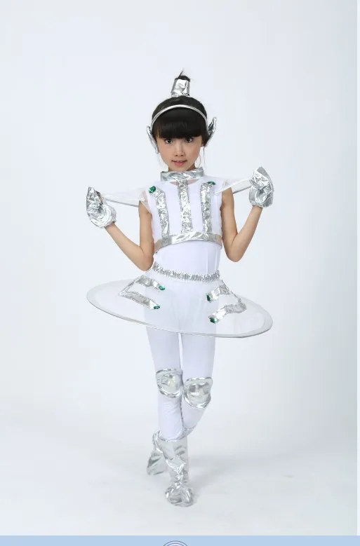 Детские костюмы для танцев робот астронавт представление пространство танцевальное шоу время для детей одежда унисекс танцевальная одежда